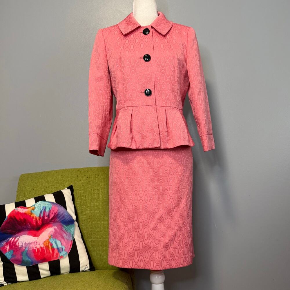 Nine West Pink Matching Blazer Pencil Skirt Suit 10
